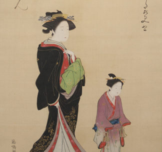 磯田湖龍斎 遊女と禿図 1 株式会社 江戸文物研究所 浮世絵収集 販売 展覧会協力